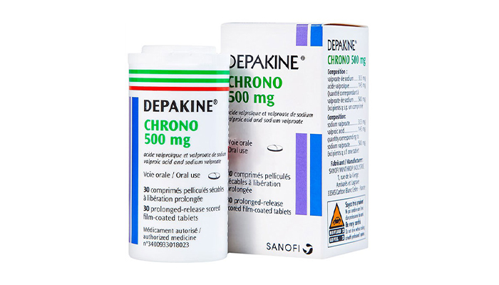 Thuốc Depakine Chrono 500mg Sanofi có chứa hoạt chất Acid Valproic