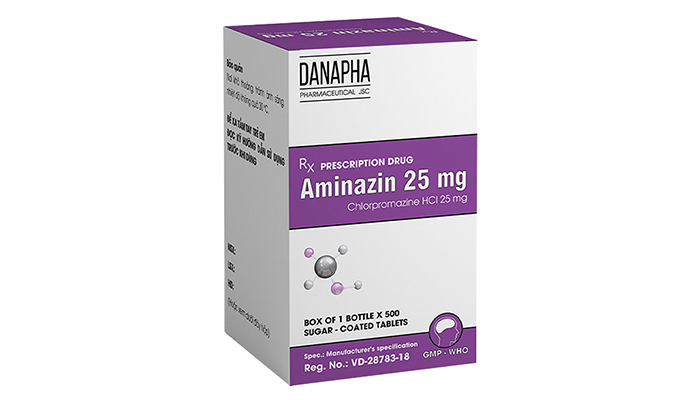Thuốc Aminazin 25mg Danapha có chứa hoạt chất Chlorpromazine