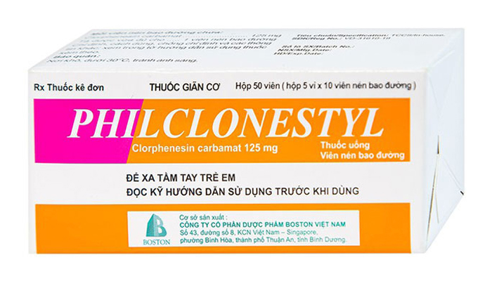 Thuốc Philclonestyl 125mg Boston có chứa hoạt chất Clorphenesin
