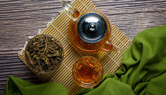 Trà ô long có thành phần chứa caffeine