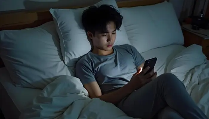 Sử dụng thiết bị điện tử trước khi ngủ cũng gây ra tình trạng mất ngủ