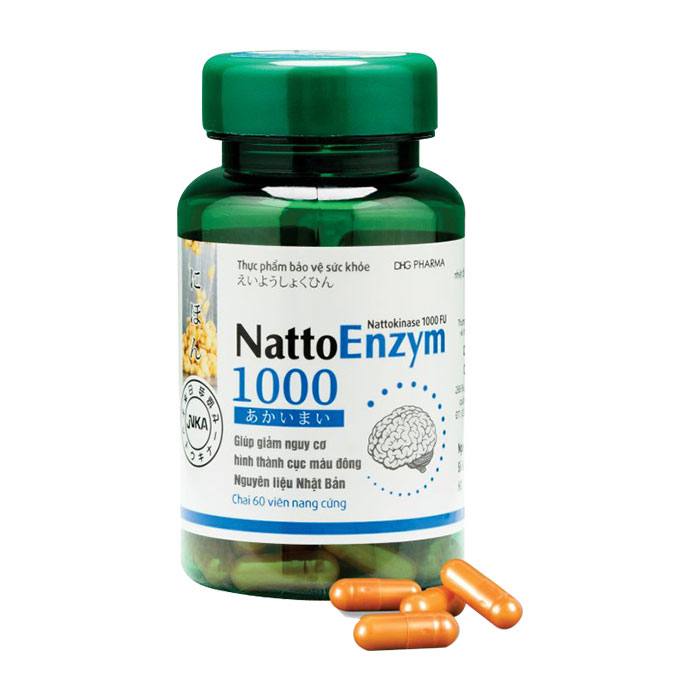 NattoEnzym 1000 DHG Pharma giảm nguy cơ hình thành huyết khối 60 viên NattoEnzym 1000 DHG Pharma giảm nguy cơ hình thành huyết khối 60 viên