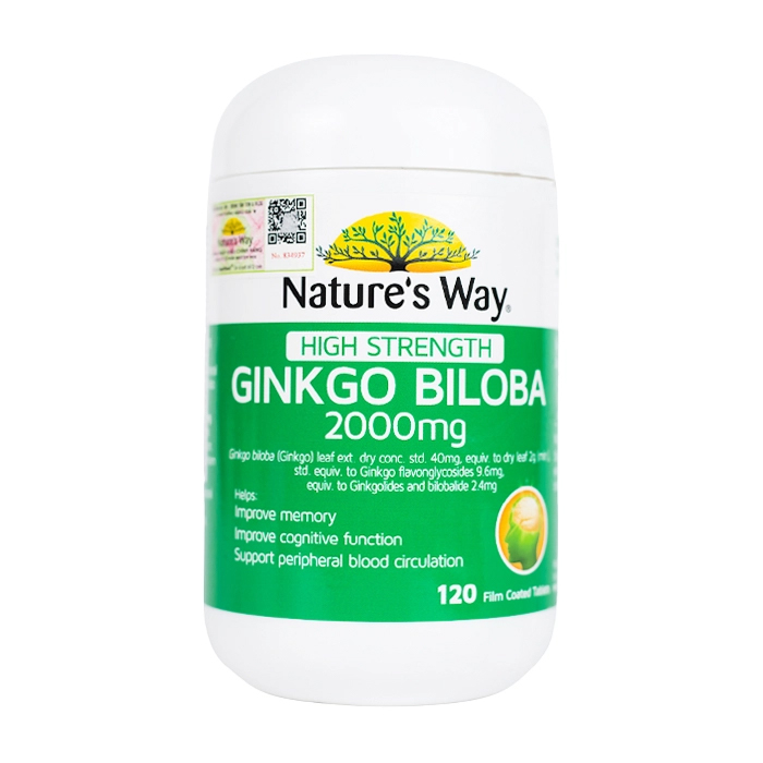 Nature's Way High Strength Ginkgo Biloba 2000mg bổ não, tăng cường trí nhớ 120 viên Nature's Way High Strength Ginkgo Biloba 2000mg bổ não, tăng cường trí nhớ 120 viên