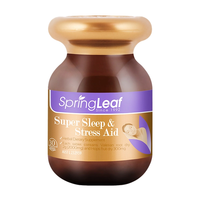SpringLeaf Super Sleep Stress Aid hỗ trợ ngủ ngon 30 viên SpringLeaf Super Sleep Stress Aid hỗ trợ ngủ ngon 30 viên