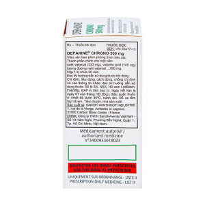 Depakine Chrono 500mg Sanofi điều trị động kinh 30 viên