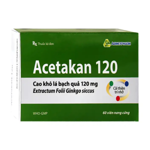 Acetakan 120 Agimexpharm hỗ trợ tuần hoàn máu não 60 viên