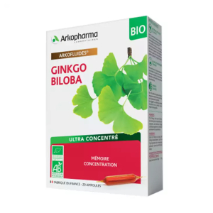  Arkofluide Ginkgo Biloba BIO Arkopharma giúp bổ não 20 ống 