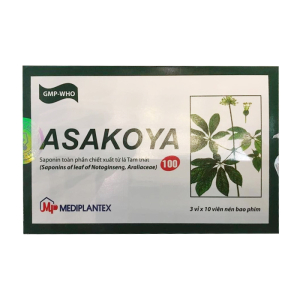 Asakoya 100mg Mediplantex giảm đau, làm dịu thần kinh 30 viên