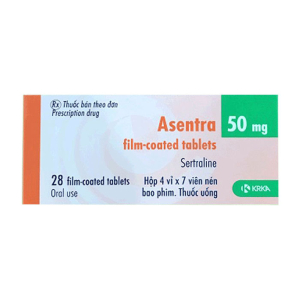 Asentra 50mg KRKA điều trị trầm cảm, rối loạn lo âu 28 viên