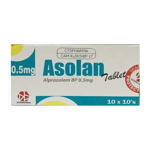 Asolan 0.5mg Duopharma điều trị rối loạn lo âu, mất ngủ 100 viên