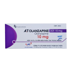 A.T Olanzapine ODT 10mg điều trị bệnh tâm thần phân liệt 100 viên