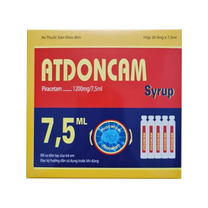 Atdoncam Sirup 1200mg/7.5ml Hadiphar điều trị chóng mặt, sa sút trí tuệ 20 ống