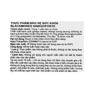 Blackmores Ginkgoforte hỗ trợ tuần hoàn máu não 40 viên