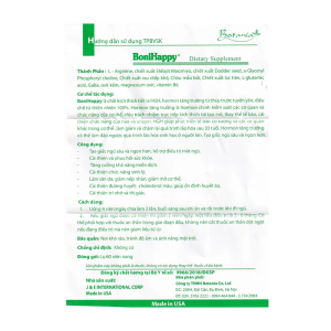BoniHappy Botania hỗ trợ điều trị mất ngủ, cải thiện sức khỏe 60 viên