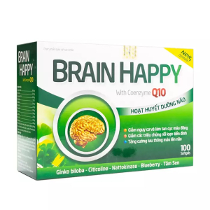 Brain Happy With Coenzyme Q10 giúp tăng cường lưu thông máu não 100 viên