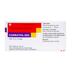 Carbatol 200 Torrent điều trị bệnh động kinh cục bộ 100 viên