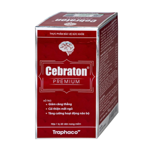 Cebraton Premium Traphaco hỗ trợ giảm căng thẳng, cải thiện mất ngủ, tăng cường hoạt động não bộ 60 viên