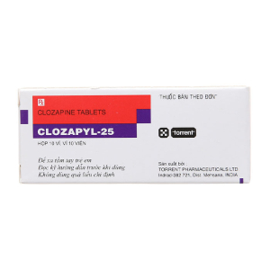 Clozapyl 25mg Torrent điều trị tâm thần phân liệt 100 viên