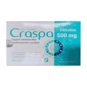 Craspa Citicoline 500mg hỗ trợ tăng tuần hoàn máu não 60 viên
