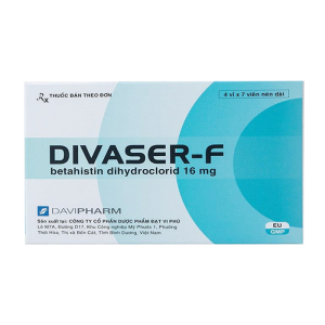 Divaser-F 16mg Davipharm điều trị chứng chóng mặt, đau đầu, nôn 28 viên