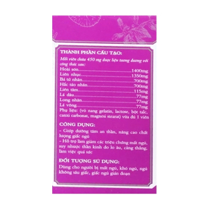 Dưỡng Tâm An Thần TM Trang Minh hỗ trợ dưỡng tâm an thần 60 viên