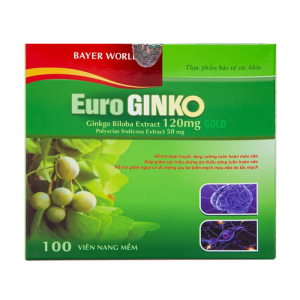 Euro Ginko Gold HD Pharma hỗ trợ hoạt huyết, tăng cường tuần hoàn máu não 100 viên