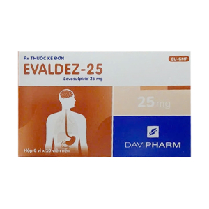 Evaldez 25mg DaviPharm trị tâm thân phân liệt cấp và mạn tính 60 viên