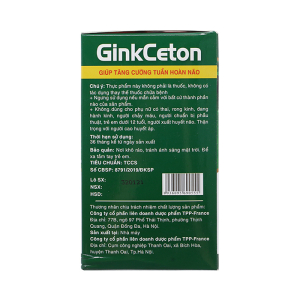 Ginkceton 120Mg giúp tăng cường tuần hoàn máu não 100 viên