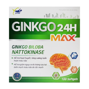 Ginkgo 24H Max Intend hỗ trợ hoạt huyết, tuần hoàn não 100 viên