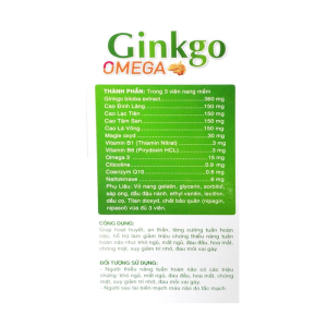 Ginkgo Omega Trang Minh hỗ trợ giảm tuần hoàn não 60 viên