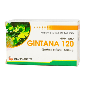 Gintana 120 Mediplantex điều trị tai biến mạch máu não, thiểu năng tuần hoàn não 60 viên