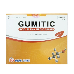 Thuốc Gumitic 200mg Mediplantex điều trị rối loạn cảm giác do viêm đa dây thần kinh đái tháo đường 60 viên