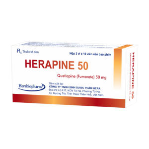 Herapine 50mg Herabiopharm điều trị bệnh tâm thần phân liệt 30 viên