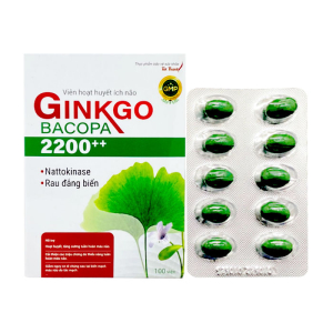 Ích não Ginkgo Bacopa 2200++ Tat Thanh hỗ trợ hoạt huyết 100 viên