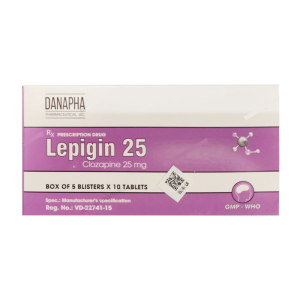 Lepigin 25mg Danapha điều trị bệnh tâm thần phân liệt 50 viên