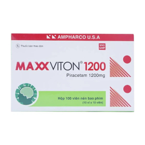 MaxxViton 1200 Ampharco U.S.A điều trị triệu chứng chóng mặt, suy giảm trí nhớ 100 viên