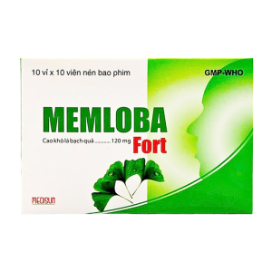 Memloba Fort 120mg Medisun cải thiện tuần hoàn máu não 100 viên