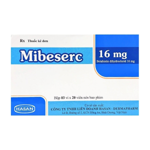 Mibeserc 16mg Hasan điều trị hội chứng Meniere, chóng mặt 60 viên