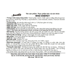 Mind Energy Jpanwell hỗ trợ cải thiện trí nhớ, bổ não 60 viên