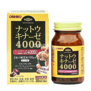 Nattokinase 4000FU Orihiro giúp tăng cường tuần hoàn máu não 60 viên