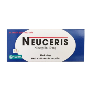 Neuceris 10mg BV Pharma điều trị chứng mất trí nhớ, tăng cường tuần hoàn máu não 30 viên
