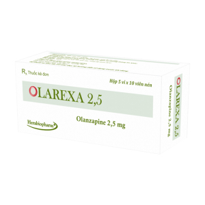 Olarexa 2.5mg Herabiopharm điều trị bệnh tâm thần phân liệt 50 viên