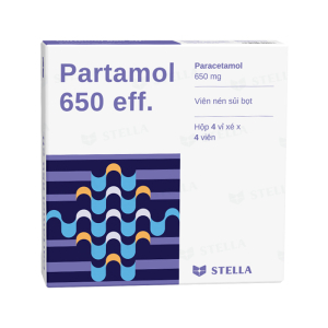 Partamol 650 eff Stella điều trị triệu chứng đau 16 viên sủi bọt