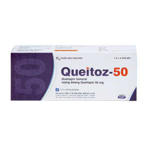 Queitoz 50 Davipharm điều trị tâm thần phân liệt, rối loạn lưỡng cực 30 viên