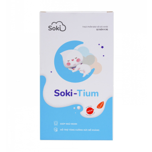 Bột hòa tan Soki-Tium giúp ngủ ngon, tăng sức đề kháng (12 gói x 3g)