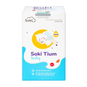 Bột hòa tan Soki Tium Baby hỗ trợ giúp ngủ ngon, tăng cường tiêu hóa (12 gói x 3g)