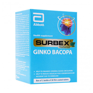 Surbex Natural Ginko Bacopa Abbott hỗ trợ hoạt huyết 30 viên