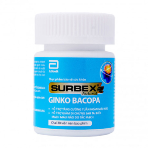 Surbex Natural Ginko Bacopa Abbott hỗ trợ hoạt huyết 30 viên