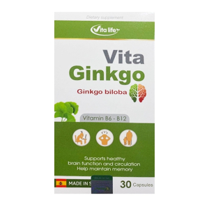 Vita Ginkgo Vita Life hỗ trợ tuần hoàn máu não 30 viên