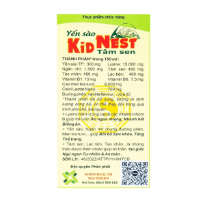 Yến sào Kid Nest Tâm Sen Good Health bổi bổ sức khỏe, tăng thể trạng cho trẻ 150ml